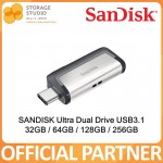 SanDisk Ultra Dual Drive USB Type C USB3.1, 256GB / 128GB / 64GB / 32GB.